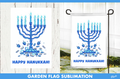 Hanukkah Garden Flag, Happy Hanukkah Sublimation PNG Product Image 1
