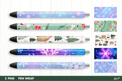 Christmas Pen Wraps. Sublimation Pen Wrap PNG Product Image 1