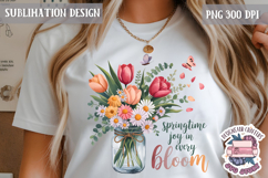 Spring Sublimation Design PNG Easter Flowers Quote Product Image 1