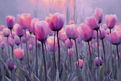 Field Of Pink Tulips Background Product Image 1