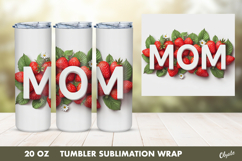 Strowbbery Mom Tumbler PNG, 20 OZ Tumbler Wrap Sublimation Product Image 1