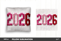 2026 Pink Knitting Sublimation. Pillow Case PNG Product Image 1