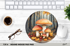 Mushrooms Sublimation, Round Mouse Pad PNG Product Image 1