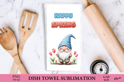 Garden Towel Sublimation, Spring Dish Towel Sublimation PNG Product Image 1