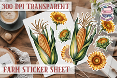 Farm sticker sheet Harvest Scrapbook PNG Vegetables Cozy Product Image 1