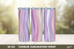 Lilac Abstract Tumbler Wrap PNG, 20 OZ Tumbler Sublimation Product Image 1