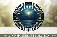 Night Sea Wind Spinner PNG. Sea Sublimation PNG Product Image 1