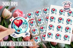 Love sticker Sheet Valentine Day Love You to the moon Product Image 1