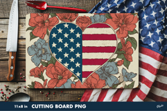 Retro Veterans Day, Patriotic, Cutting Board Sublimation PNG Product Image 1