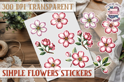 Summer Flowers sticker Scrapbook PNG Botanical Beach Product Image 1