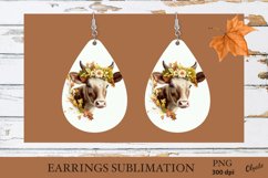 Cow Earrings Teardrop PNG. Farmhouse Earrings PNG Product Image 1