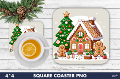Gingerbread House Coaster PNG. Christmas Coaster PNG Product Image 1