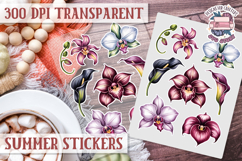 Summer Vibes sticker sheet Beach Scrapbook PNG Flowers Product Image 1