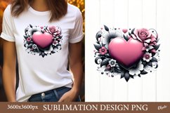 Gothic Valentine’s Day Sublimation. Romantic Tshirt Design Product Image 1