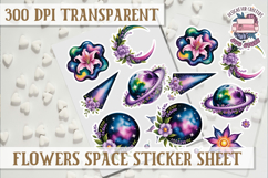 Flowers Spice sticker sheet Planets Scrapbook PNG Stars Product Image 1