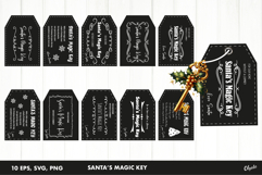 Santa’s Magic Key Bundle, Black and White EPS, SVG, PNG Product Image 1