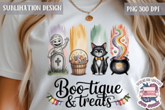 Halloween Watercolor Brushstrokes PNG Funny Ghost Design Product Image 1