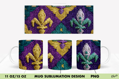 Mardi Gras Mug Sublimation Design, 11 OZ, 15 OZ Mug Wrap Product Image 1