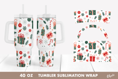 40 OZ Tumbler Wrap, Christmas Tumbler Sublimation Product Image 1