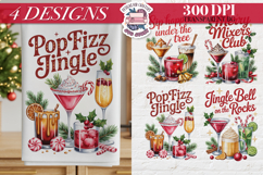 Christmas Cocktail Towels Clipart Sublimation 4 PNG Product Image 1