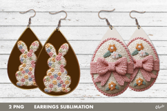 Yarn Easter Earrings PNG, Knitting Easter Earrings PNG Product Image 1
