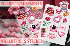 Love sticker Sheet Valentine Day Lovers Funny Heart PNG Product Image 1