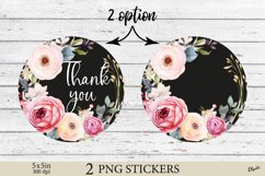 Thank You Stickers Sublimation. Flower Black Sublimation Sti Product Image 1