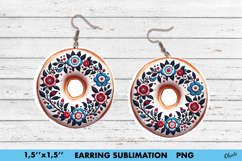 Patriotic Earring Sublimation. Round Earring Product Image 1