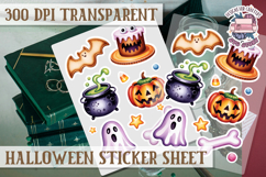 Halloween sticker sheet Creepy Scrapbook PNG Funny Skulls Product Image 1