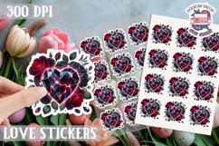 Love sticker Sheet Valentine Day Lovers Gothic Skull PNG Product Image 1