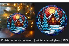 Christmas house ornament | Winter stained glass | PNG Product Image 1