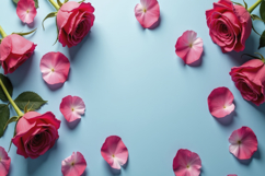 Pink Roses Petals Background Product Image 1