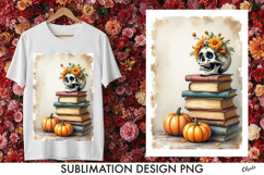 Tshirt Sublimation PNG. Vintage Book Stack Sublimation PNG Product Image 1