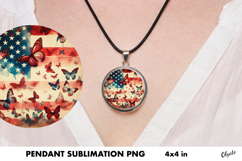 Pendant Butterfly PNG. 4th July. Jewelry PNG Product Image 1