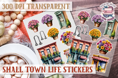 Small Town LIfe sticker Scrapbook PNG Village Garden Farm Product Image 1