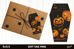 Halloween Gift Tag PNG. Coffin, Monster Gift Tag Product Image 1