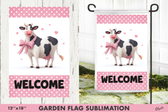 Funny Valentine Cow Garden Flag PNG Product Image 1