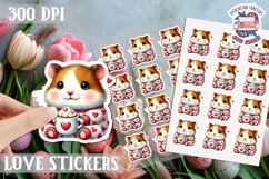 Love sticker Sheet Valentine Day Lovers Funny Animals PNG Product Image 1