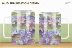 Pastel Colors Mug Sublimation Design, Flower Mug PNG Product Image 1