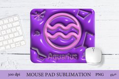 Zodiac Mouse Pad PNG. 3D Inflated Mouse Pad. Aquarius PNG Product Image 1