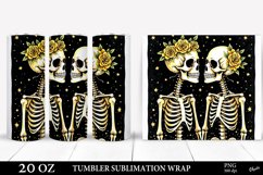 Golden Skeletons in Love PNG. Valentine 20 OZ Tumbler Wrap Product Image 1