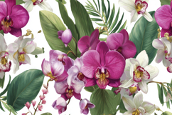 Pink and White Orchids Background Wallpaper Product Image 1