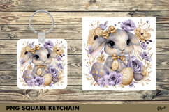 Watercolor Easter Keychain Sublimation PNG Product Image 1
