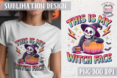 Halloween Skeleton Clipart PNG Sublimation Colored Sarcastic Product Image 1