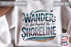 Summer Beach Sea Quote Watercolor Sublimation PNG Product Image 1