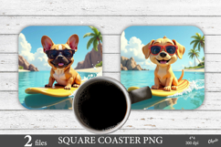 Summer Coaster Sublimation. Cute Animal PNG Product Image 1