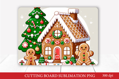 Gingerbread House Christmas Cutting Board Sublimation Product Image 1
