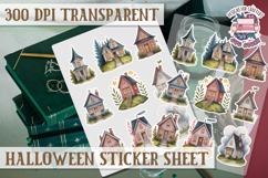 Halloween sticker sheet Creepy Scrapbook PNG Funny Skulls Product Image 1