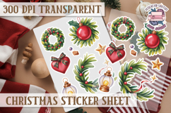 Christmas Sticker Sheet Watercolor Winter Holiday PNG Product Image 1