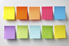 Colorful Sticky Notes on White Background Wallpaper Product Image 1